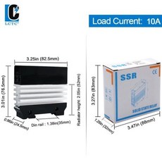 10A 25A 40A 50A 60A 80A 단상 슬림 SSR 솔리드 스테이트 릴레이 방열판 포함 산업용 릴레이 딘 레일 마운트, 1개