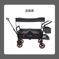 캠핑웨건 쌍둥이유모차 미니 유아 수레 접이식수레, A.CT6플러스 시크블랙