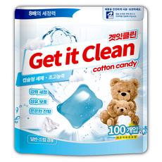 겟잇클린 캡슐 세탁세제 코튼캔디, 1개, 100개입