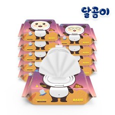 안전한 달곰이 아기물티슈 러블리 베이직 엠보싱 캡형 10팩 68g/72매, 상세설명 참조