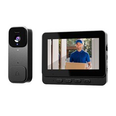 X7 현관 초인종 무선 인터폰 4.3인치디스플레이 비디오폰+64G 메모리카드 Hyem's, 라바 블랙