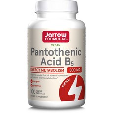 Jarrow Formulas 펜토텐산 B5 500mg 캡슐, 100정, 1개