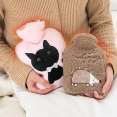 르보에 큐티 온수 핫팩 찜질팩 물주머니, 1000ML, 핑크고양이, 1개