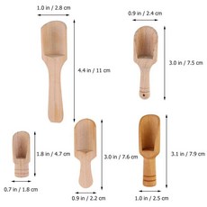 23568101215pcs 나무 손잡이 소금 삽 스푼 티스푼 그라운드 밀크 파우더 커피 스쿠프 조미료 스푼, 05 A 5pcs Mixed, 1개