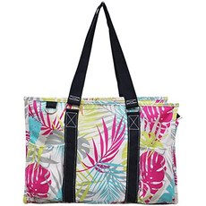 모든 대상 주최자 미디어 유틸리티 핸드백 2018 봄 컬렉션 (Tropical Palm Leaf Navy), Tropical Palm Leaf Navy