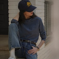 틸아이다이 Stripe soft touch T-shirt_Navy566443