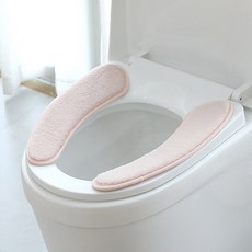 [1+1] 접착식 고급 기모 변기커버 변기시트 변기커버시트 욕실용품 2color, 핑크+핑크