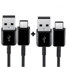 1+1 삼성 정품 USB C타입 고속 충전 케이블, USB - C Type, 블랙