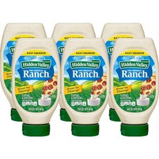 Hidden Valley Easy Squeeze Original Ranch Salad Dr 히든 밸리 이지 스퀴즈 오리지널 랜치 샐러드 드레싱 & 토핑 글루튼 프리 케토 친화적, 6개