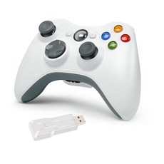 0310몰인체 공학적 무선 게임 제어 기능이있는 Microsoft Xbox 360 및 PC (Windows10/8.1/8/7) 용 Xbox 시, 01 WHITE, 한개옵션1