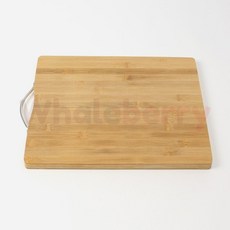 웨일베리4 손잡이 대나무 원목도마 (38X28CM) 식당 실용적도마 편리한도마 모던주방 가정용 주방기구, 1개
