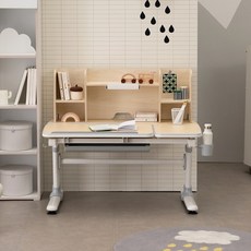 [위드그로우] 스마트2.0 높낮이조절 책상 + 책상 전용 전면 책장, 그레이 택배배송(DIY조립상품), 화이트 (DIY조립상품)