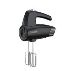 BLACK+DECKER 5단 스피드 핸드 믹서 반죽 스프레드 등을 혼합하기 위한 250와트 터보 부스트 및 튀김 방지 기능 블랙