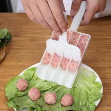 White Creative Kitchen 트리플 미트볼 메이커 커팅 스페이드 볼 메이커가 있는 스쿱 논스틱 멜론 볼러 핫템 잇템, 1개
