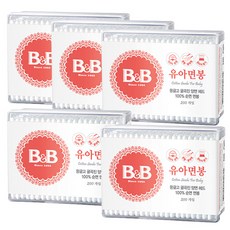 비앤비 유아면봉 사각 200p, 5개