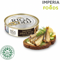 Шпроты Riga Gold копченые в масле, банка 160 г