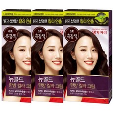댕기머리 뉴골드 새치머리용 한방 칼라 크림 염색제, 3_6호 흑갈색 X 3개, 3개