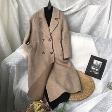 여자헤링본코트 85+10가을겨울셋트 헤링본 보통길이 미지물외투 루즈핏 슬림핏 코트 여성