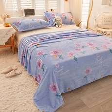 부드러운 극세사 빅사이즈 담요 플란넬 플라워 프린트 밍크 담요 S/SS/Q/K