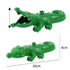 토이다락방 레고 듀플로 호환 동물 사람 공룡 피규어, 바다공룡 08 악어