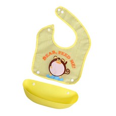 ZCD 랜덤 베이비 소프트 방수 쉬운 청소 턱받이 w/부스러기 포수 귀여운 키즈 턱받이, 약. 25x22cm, 플라스틱, 멀티 컬러
