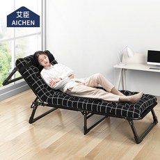 캠핑용 낚시용 가정용 안락의자 접이식 침대 싱글 침대 낮잠 집 점심 시간 침대, 타원형 튜브 75190cm 검정색 + 고급 기술