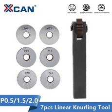 XCAN 단일 휠 스트레이트 선형 널링 공구 세트 7 개 피치 0.5 1.5 2mm 선반 널링 공구, 한개옵션0