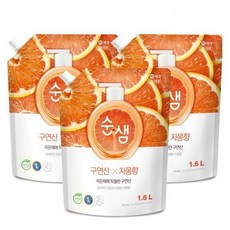 (순샘)순샘 구연산 자몽 주방세제 리필 2L x 3개
