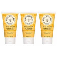 Burt's Bees Baby Daily Cream Powder Diaper 베이비 데일리 크림 파우더 디페어 4oz(113g) 3팩, 1개, 1g
