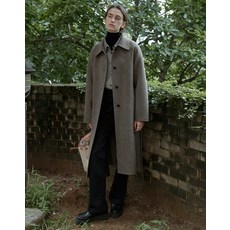 스텝어라운드 Handmade herringbone belt coat (BROWN)