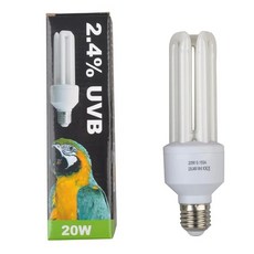 새 컴팩트 버드 램프 형광 조명 전구 2.4% UVB 20W 나사, 1개