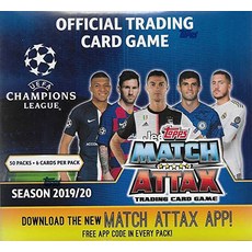 2019 2020 Topps UEFA Champions League Match Attax Soccer Trading Card Game Display Box with 50 Packs