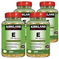 Kirkland 커클랜드 비타민 E 180mg (400IU) 500소프트젤 4병, 500정, 4개
