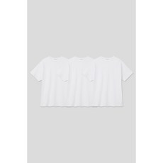 [Women][에두아르도][3팩 세트]노멀 레귤러핏 반팔 티셔츠 화이트팩