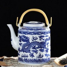 Jingdezhen 도자기 세라믹 후프 핸들 주전자 차 용 패턴, 한개옵션1, 1개