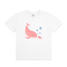 퍼니베베 핑크고래 아동용 반팔티셔츠