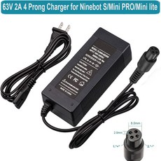 나인봇 S 미니 프로 라이트 L8 원 A1 S2 N3M240 용 4 스쿠터 충전기 70W 63V 1.1A, 63V 2A, AU, 1개