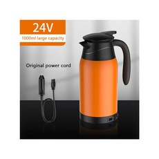 디지털 디스플레이 자동차 전기 주전자 스테인레스 스틸 여행용 커피 끓는 물컵 12V 24V 1000ML