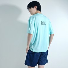 서브22 루즈핏 비치웨어 반팔 상하의 래쉬가드 세트