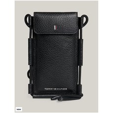 TOMMY HILFIGER LEATHER CELL PHONE CASE WITH LOGO AM0AM11853BDS Black