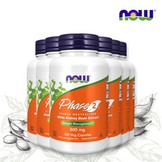 [6세트] 나우푸드 페이즈 2 흰강낭콩 추출물 500mg 120 캡슐 스타치 뉴럴라이저