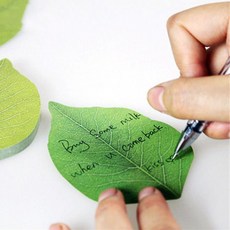 나뭇잎메모지 1+1 나뭇잎메모잇 접착식메모잇 점착메모지 예쁜 메모잇 떡메모 떡매 메모잇 떡메 메모잇, 그린1+1 그린1+1
