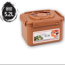 이젠 누름독 황토 진공항아리 누름통 사각 밀폐용기 김치통 3.4L-17L, 1개, 5.2L