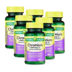 스프링밸리 크롬 피콜리네이트 1000mcg Spring Valley Chromium Picolinate, 6개, 100정