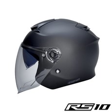 오토바이헬멧 RS10 스탠다드 초경량 스쿠터 오픈페이스 헬멧 1050g(스모그 쉴드 증정마감), 2XL, 무광블랙