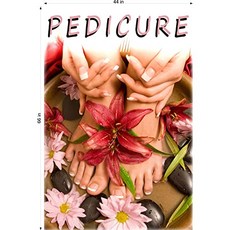 Pedicure Xix 서비스 네일 살롱 로그인 광고 (PERFORATED 70／30 See-Through Window Mesh Vinyl Sign [OUTDOORS] 66"), 본상품, 본상품
