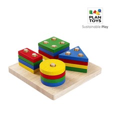 플랜토이즈 원목교구 학습완구 컬러 도형 맞추기 아이 나무 우드 블럭 2403, 단품, 1개