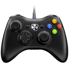 K & SGAMER Xbox 360 컨트롤러 게임 패드 USB 컨트롤러 Steam PC 지원 (카본 블랙), 1개, 상세페이지 참조