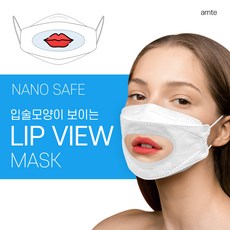 [특허출원]LIPVIEW/립뷰마스크/입술모양이 보이는 립뷰 마스크/김서림방지 항균 투명, 10매