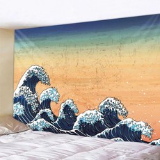 일본 해변 풍경 태피스트리 침실 홈 장식매트리스 보헤미안 벽 비치, 05 95x70cm, 08 LGT038-4